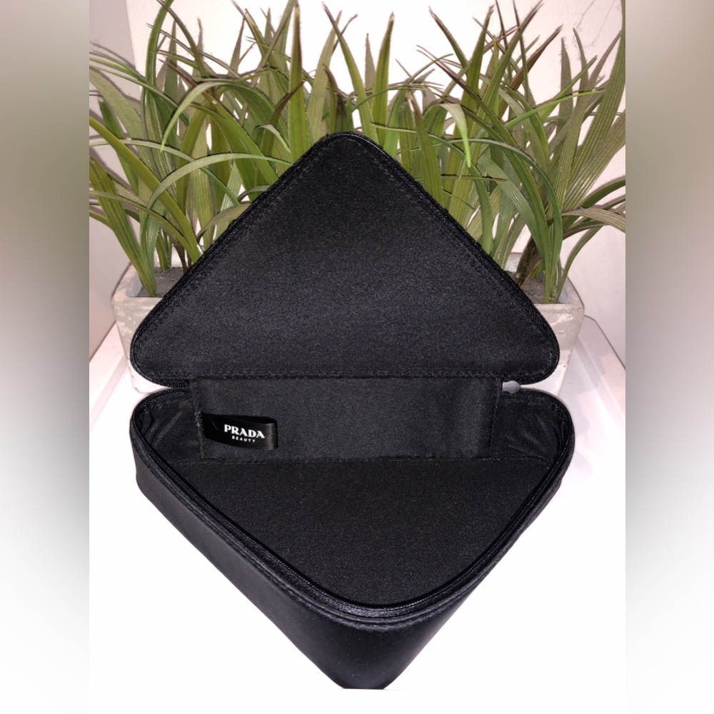 Prada Beauty Pink and Black Geometric Triangular Pouch - Picture 9 of 14